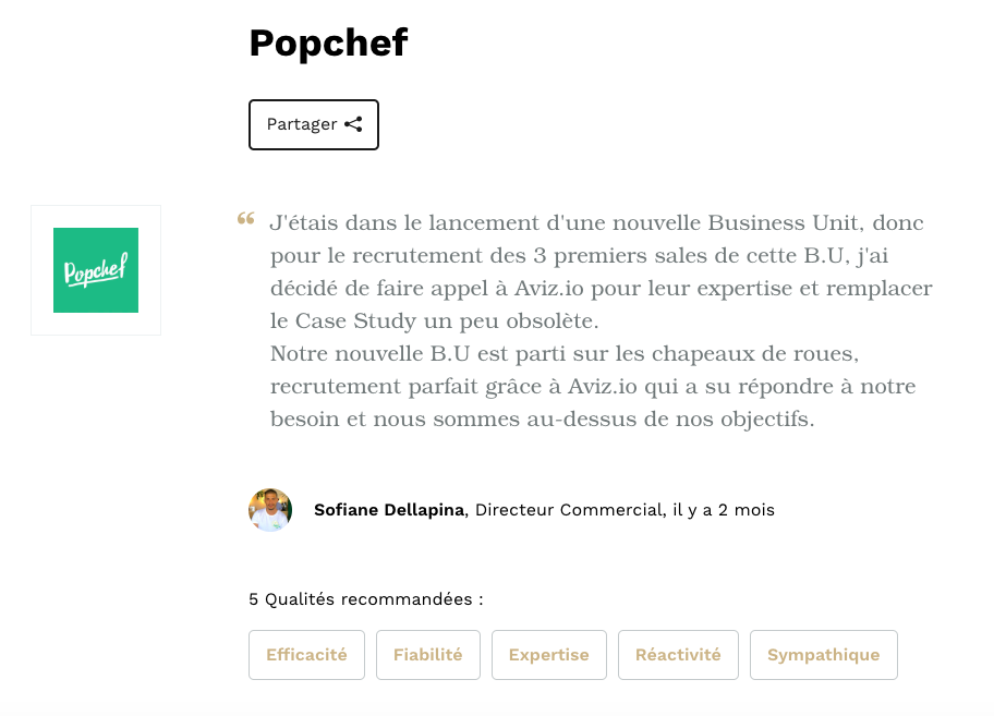 Témoignage de Sofiane Dellapina, Directeur Commercial de Popchef