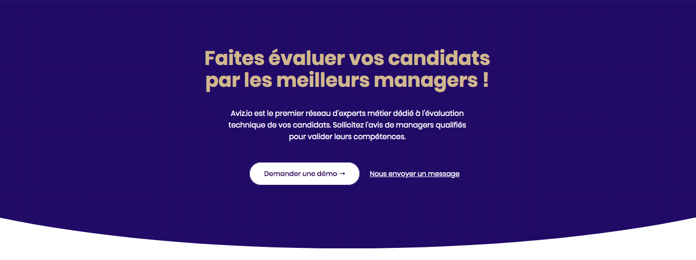 La page d'accueil d'Aviz.io