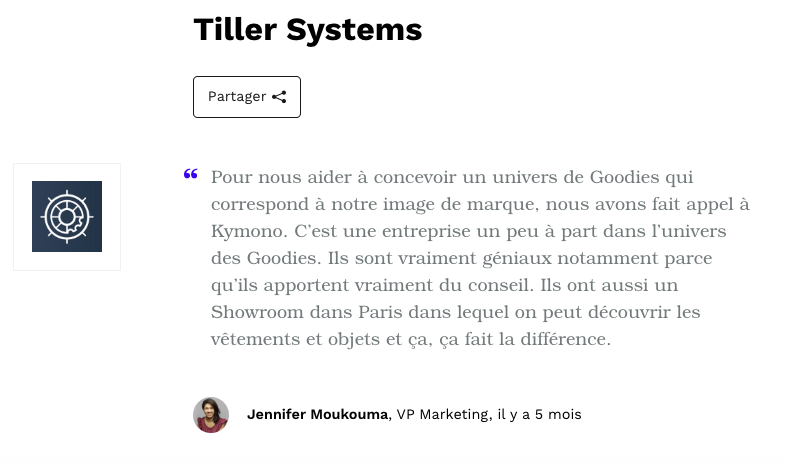 Le témoignage de Jennifer Moukouma, VP Marketing de Tiller Systems à propos de Kymono
