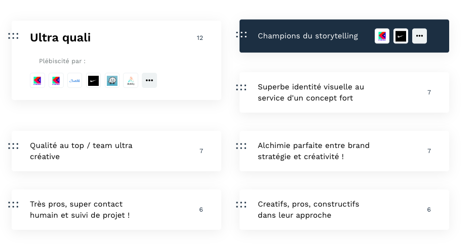 Les qualités de l'agence SENS vues par leurs clients
