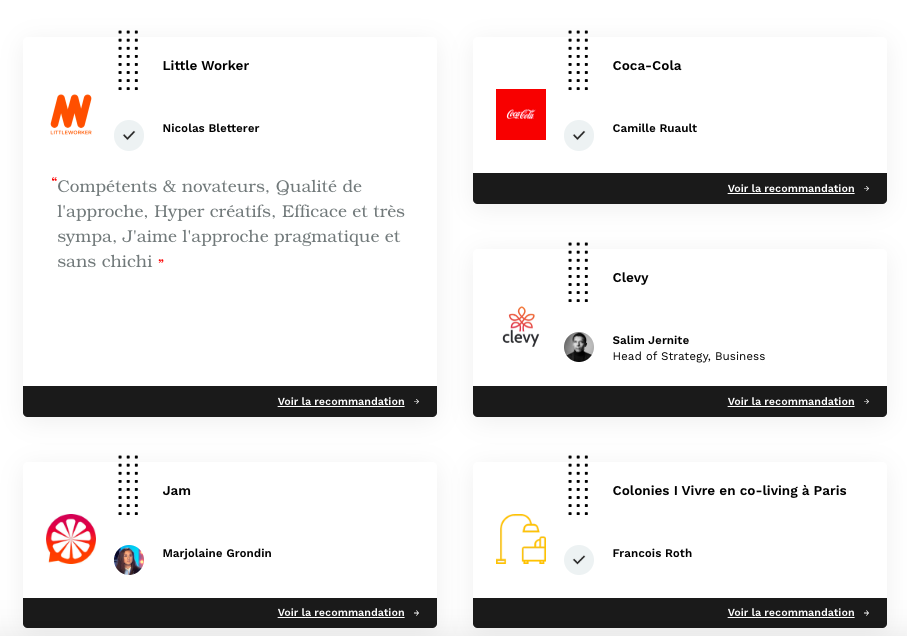 Quelques clients de FaberNovel Stories
