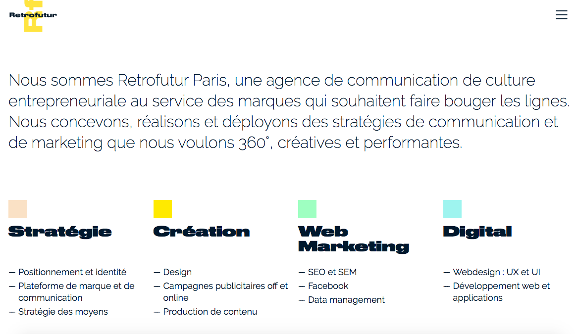 Les services de l'agence Retrofutur