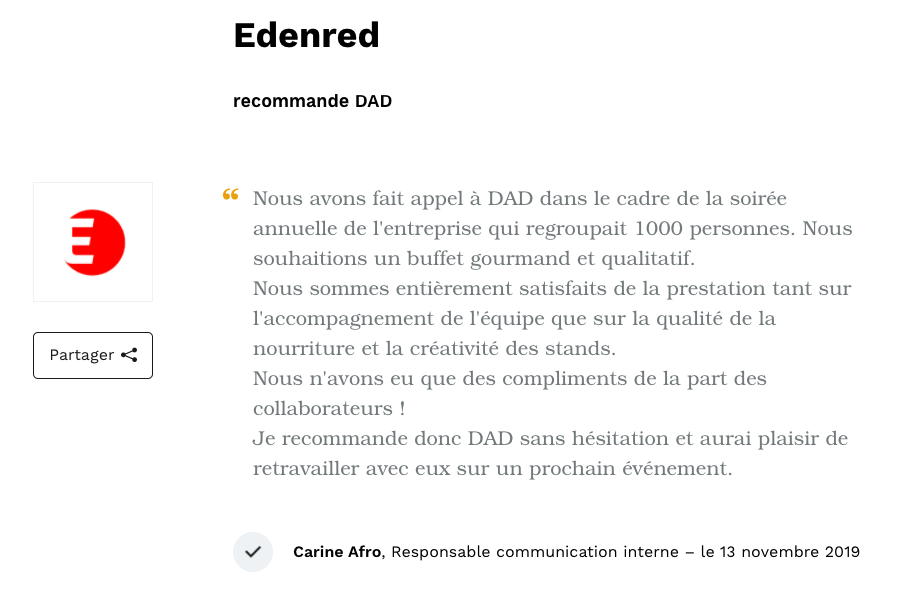 Témoignage client DAD - Edenred
