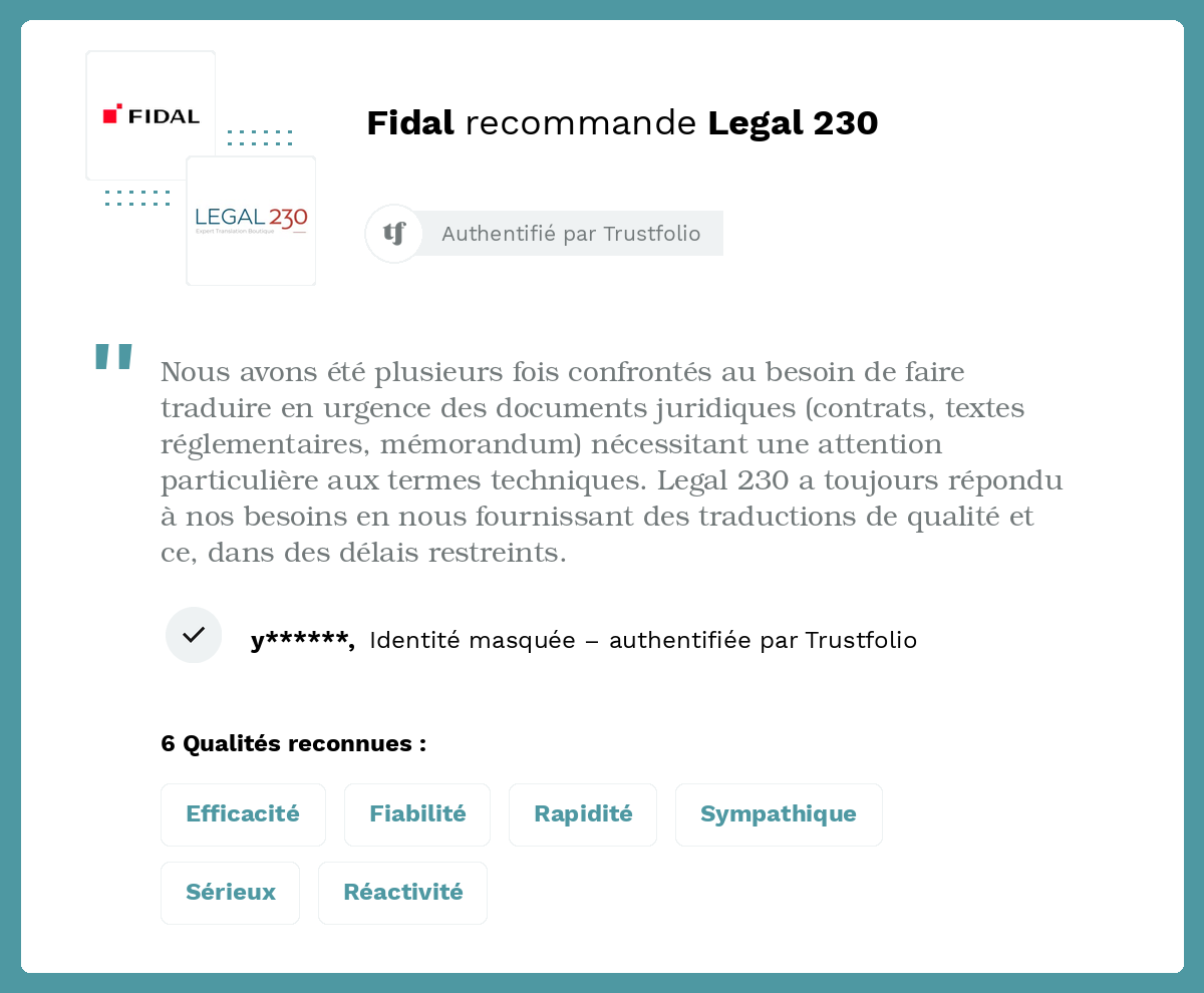Fidal recommande Legal 230